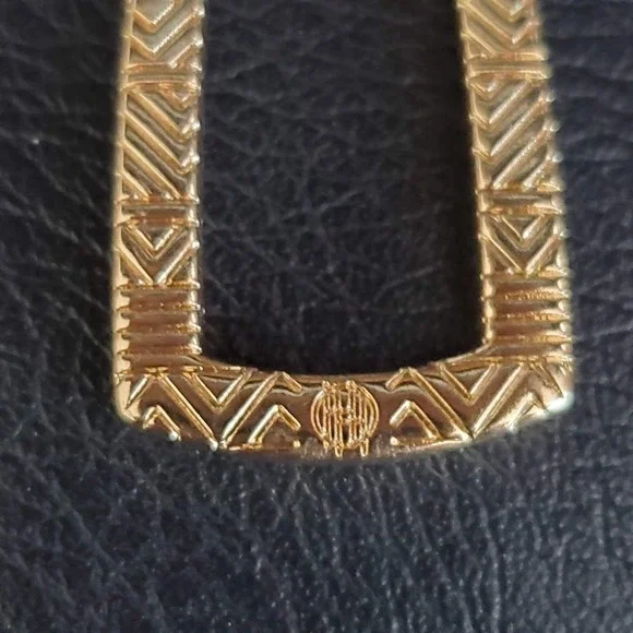 House of Harlow 1960 Mesa Door Knocker Pyramid Drop Earrings Gold Tone NWT - Picture 6 of 7